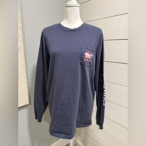 Vineyard Vines Men's Dark Blue Long Sleeve Tee